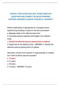 SPECIAL POPULATION 2024 2025 EXAM &vert;COMPLETE  QUESTIONS AND CORRECT DETAILED ANSWERS  &lpar;VERIFIED ANSWERS&rpar; ALREADY GRADED A&plus; &vert;NEWEST&excl;&excl;&excl;