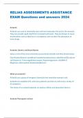 RELIAS ASSESSMENTS ASSISTANCE  EXAM Questions and answers 2024