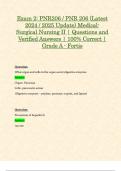 Exam 2&colon; PNR206 &sol; PNR 206 &lpar;Latest 2024 &sol; 2025 Update&rpar; Medical-Surgical Nursing II &vert; Questions and Verified Answers &vert; 100&percnt; Correct &vert; Grade A - Fortis