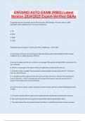 ONTARIO AUTO EXAM &lpar;RIBO&rpar; Latest Version 2024&sol;2025 Expert-Verified Q&As