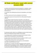 AZ State certification exam with correct answers 2024&period;