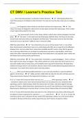 CT DMV &sol;297 Learner's Permit Practice Test Questions And Answers&vert;30 Pages