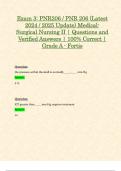 Exam 3&colon; PNR206 &sol; PNR 206 &lpar;Latest 2024 &sol; 2025 Update&rpar; Medical-Surgical Nursing II &vert; Questions and Verified Answers &vert; 100&percnt; Correct &vert; Grade A - Fortis