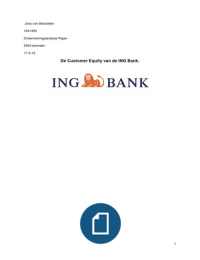 De Customer Equity van de ING Bank