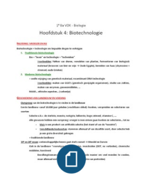 Biologie - Hoofdstuk 4: Biotechnologie