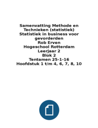 Samenvatting Methode en technieken (statistiek)