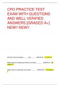 CPO PRACTICE TEST EXAM WITH QUESTIONS AND WELL VERIFIED ANSWERS &lbrack;GRADED A&plus;&rsqb; NEW&excl;&excl; NEW&excl;&excl;