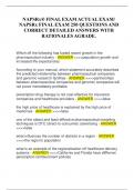 NAPSRx&reg; FINAL EXAM ACTUAL EXAM&sol; NAPSRx FINAL EXAM 250 QUESTIONS AND  CORRECT DETAILED ANSWERS WITH  RATIONALES AGRADE&period;