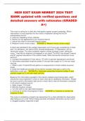 HESI EXIT EXAM NEWEST 2024 TEST  BANK updated with verified questions and  detailed answers with rationales &lpar;GRADED  A&plus;&rpar;