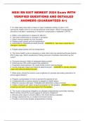 HESI RN EXIT NEWEST 2024 Exam WITH  VERIFIED QUESTIONS AND DETAILED  ANSWERS &lpar;GUARANTEED A&plus;&rpar;