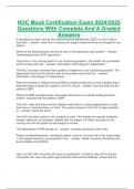 HUC Mock Certification Exam 2024&sol;2025 Questions With Complete And A Graded Answers