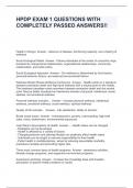 HPDP EXAM 1 QUESTIONS WITH COMPLETELY PASSED ANSWERS&excl;&excl;