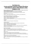 TEST BANK For Guyton and Hall Textbook of Medical Physiology&comma; 14th Edition by John E&period; Hall&semi; Michael E&period; Hall&comma; Verified Chapters 1 - 86&comma; Complete Newest Version