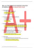 BIO 202 THE NERVOUS SYSTEM UPDATED  SUMMER EXAM&vert;&vert;GUARANTEED PASS 