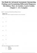 TEST BANK FOR ADVANCED ASSESSMENT&colon; INTERPRETING FINDINGS AND FORMULATING DIFFERENTIAL DIAGNOSES 5th Edition&comma; Mary Jo Goolsby&comma; Laurie Grubbs