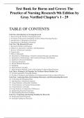 Test Bank for Burns and Grove&rsquo;s the Practice of Nursing Research 9th Edition