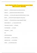 Sports Medicine EOPA 70 questions and answers Rated 100&percnt; Correct&excl;&excl; &vert; 2024&sol;2025