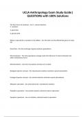 UCLA Anthropology Exam Study Guide&vert; QUESTIONS with 100&percnt; Solutions