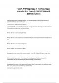 UCLA Anthropology 2 - Archaeology&colon; Introduction Exam &vert; QUESTIONS with 100&percnt; Solutions