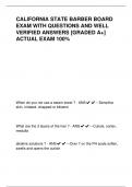 CALIFORNIA STATE BARBER BOARD EXAM WITH QUESTIONS AND WELL VERIFIED ANSWERS &lbrack;GRADED A&plus;&rsqb; ACTUAL EXAM 100&percnt;