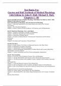 TEST BANK For Guyton and Hall Textbook of Medical Physiology 14th Edition by John E&period; Hall&semi; All Chapters 1 - 86&comma; Verified Newest Version