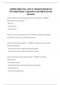USAHS Adult Test- Unit 3&colon; Inpatient Rehab For The Adult Client &vert; Questions and 100&percnt; Correct Answers
