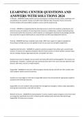 LEARNING CENTER QUESTIONS AND ANSWERS WITH SOLUTIONS 2024