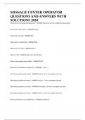 MESSAGE CENTER OPERATOR QUESTIONS AND ANSWERS WITH SOLUTIONS 2024