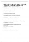 POPULATION CENTER QUESTIONS AND ANSWERS WITH SOLUTIONS 2024