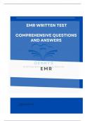 EMR Written Test Comprehensive Questions with 100&percnt; CORRECT Answers 