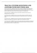 TRAUMA CENTERS QUESTIONS AND ANSWERS WITH SOLUTIONS 2024