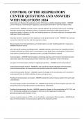 CONTROL OF THE RESPIRATORY CENTER QUESTIONS AND ANSWERS WITH SOLUTIONS 2024