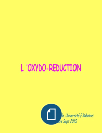 l'oxydo-reduction