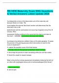 RN HESI Maternity Exam With Questions & Veried Answers Latest Update 2024