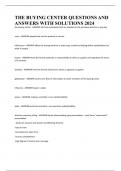 THE BUYING CENTER QUESTIONS AND ANSWERS WITH SOLUTIONS 2024