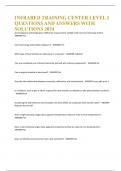INFRARED TRAINING CENTER LEVEL 1 QUESTIONS AND ANSWERS WITH SOLUTIONS 2024