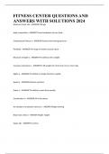 FITNESS CENTER QUESTIONS AND ANSWERS WITH SOLUTIONS 2024