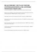READ THEORY VIETNAM VISITOR CENTER QUESTIONS AND ANSWERS WITH SOLUTIONS 2024