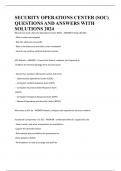 SECURITY OPERATIONS CENTER &lpar;SOC&rpar; QUESTIONS AND ANSWERS WITH SOLUTIONS 2024