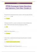 PPME European Union Questions  and Answers &vert; New One &vert; Grade A&plus;