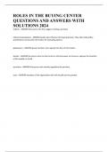 ROLES IN THE BUYING CENTER QUESTIONS AND ANSWERS WITH SOLUTIONS 2024