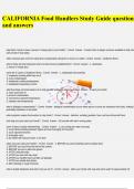 CALIFORNIA Food Handlers Study Guide questions and answers