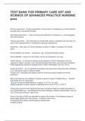 TEST BANK FOR PRIMARY CARE ART AND  SCIENCE OF ADVANCED PRACTICE 