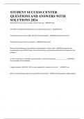 STUDENT SUCCESS CENTER QUESTIONS AND ANSWERS WITH SOLUTIONS 2024
