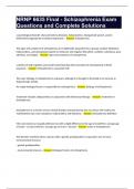NRNP 6635 Final - Schizophrenia Exam Questions and Complete Solutions