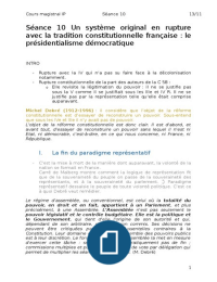 le présidentialisme démocratique français 
