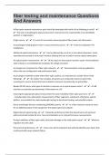 fiber testing and maintenance&vert;100 final exam Questions And Answers