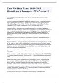 Zeta Phi Beta Exam 2024-2025 Questions & Answers 100&percnt; Correct&excl;&excl;