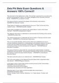 Zeta Phi Beta Exam Questions & Answers 100&percnt; Correct&excl;&excl;