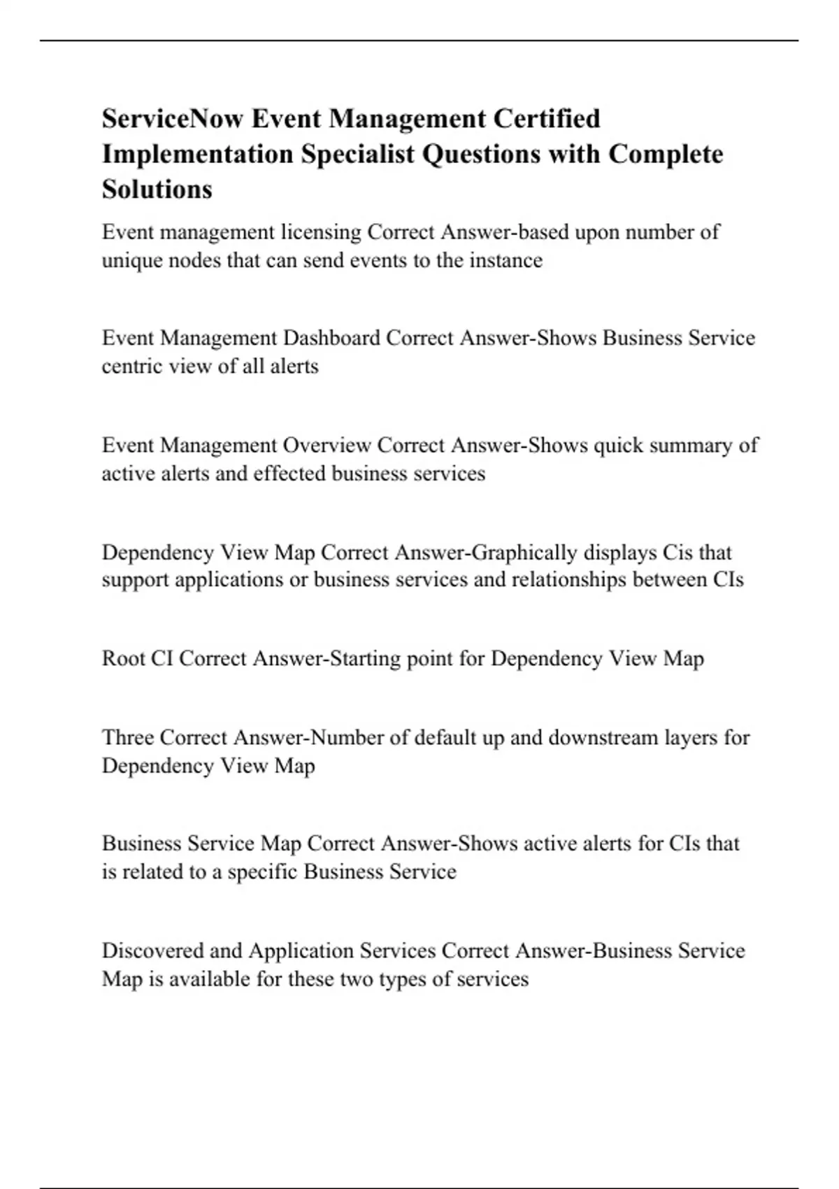 ServiceNow Event Management Certified Implementation Specialist ...